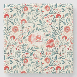 Porta-copo De Pedra Padrão Floral Vintage Red Daisy - Botânico