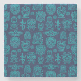 Porta-copo De Pedra Padrão inspirado no Aztec