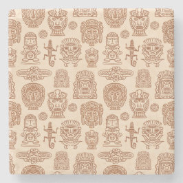 Porta-copo De Pedra Padrão inspirado no Aztec