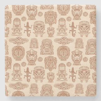 Porta-copo De Pedra Padrão inspirado no Aztec