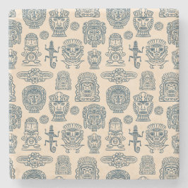 Porta-copo De Pedra Padrão inspirado no Aztec