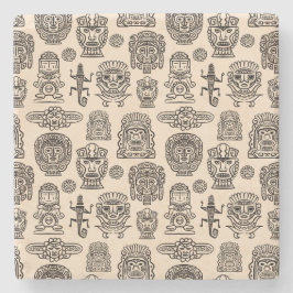 Porta-copo De Pedra Padrão inspirado no Aztec