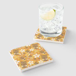 PORTA-COPO DE PEDRA PADRÃO LUAU TIKI (LARANJA)