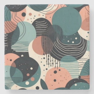 Porta-copo De Pedra Padrão mínimo de Abstrato sem costura - Geométrico