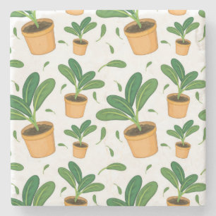Porta-copo De Pedra Padrão vegetal