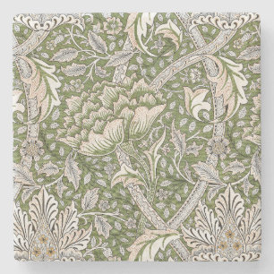 Porta-copo De Pedra : Padrão Verde Windrush de William Morris: Vintage
