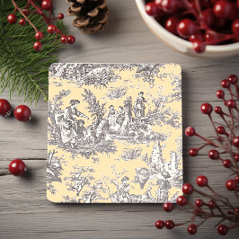 Porta-copo De Pedra Padrão Vintage black yellow toile de jouy