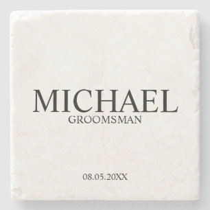 Porta-copo De Pedra Padrinho de casamento Personalizado Moderno