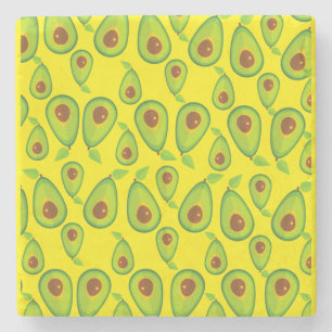 Porta-copo De Pedra Padrões de Amor Avocado - Amante Avocado Torrado