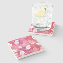 Porta-copo De Pedra Padrões de natal em rosa