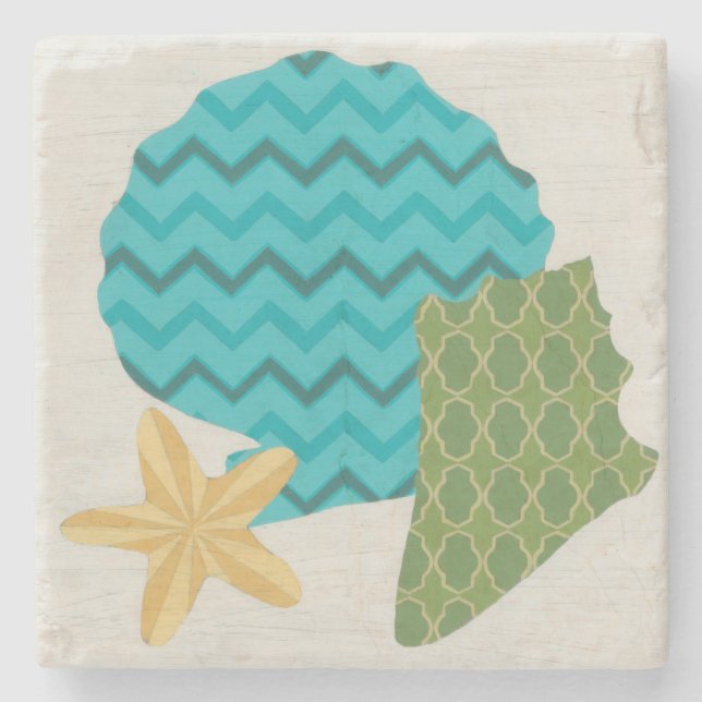 Porta-copo De Pedra Padrões de Shell II (Frente)