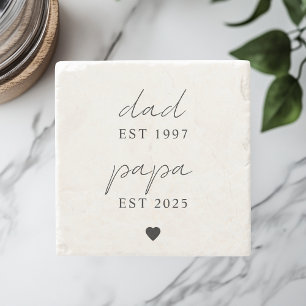 Porta-copo De Pedra Pai e Papa EST Presente Personalizado