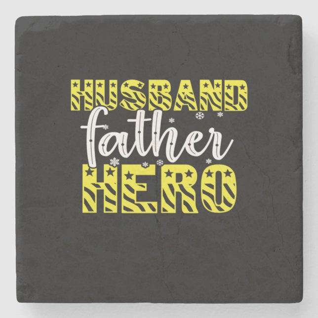 Porta-copo De Pedra Pai Gift Marido Padre Hero (Frente)