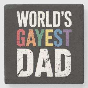 Porta-copo De Pedra Pai Mais Gay do Mundo LGBTQ Aliado do Orgulho Gay 