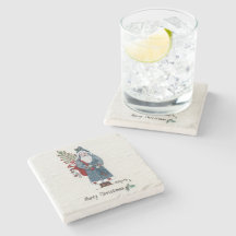 Pai Natal com os desejos da árvore Feliz Natal