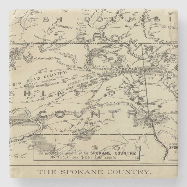 Porta-copo De Pedra País de Spokane (Frente)