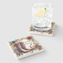 Porta-copo De Pedra País do Cowboy Rústico Ocidental 