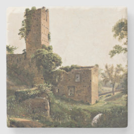 Porta-copo De Pedra Paisagem com Ruínas (Edifício Arruinado Antigo)