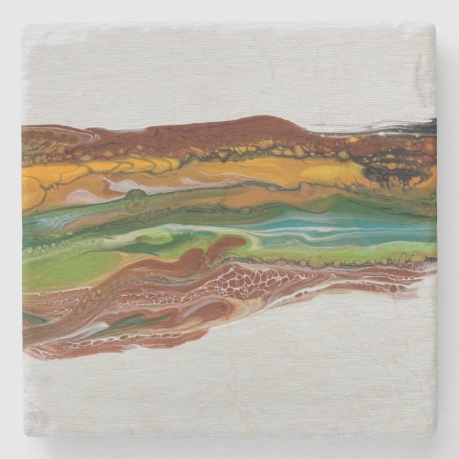 Porta-copo De Pedra Paisagem de abstrato (Frente)