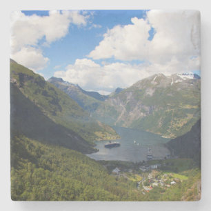 Porta-copo De Pedra Paisagem do Fiorde de Geiranger, Noruega