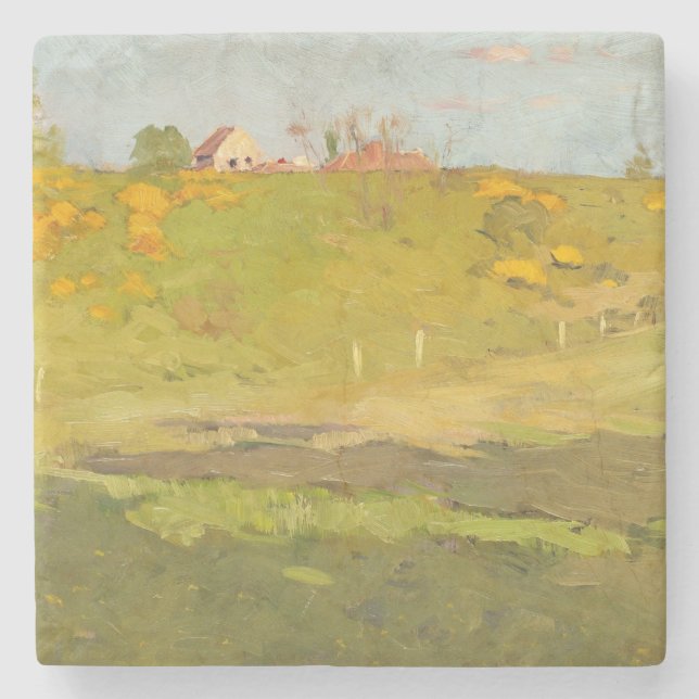 Porta-copo De Pedra Paisagem rural francesa (por Georg Pauli) (Frente)