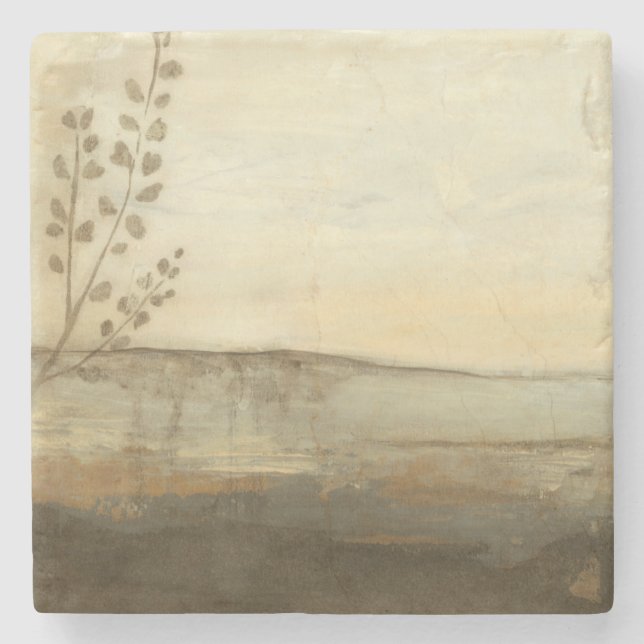 Porta-copo De Pedra Paisagem solar moderna - Pintura de óleo (Frente)