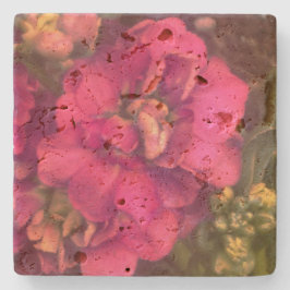 Porta-copo De Pedra Paixão rosa quente floral