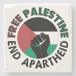 Porta-copo De Pedra Palestina Livre Termina Apartheid Bandeira Palesti