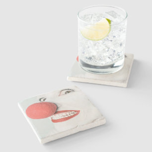 Porta-copo De Pedra Palhaço vermelho do nariz