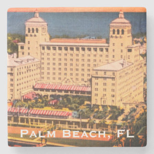 Porta-copo De Pedra Palm Beach, Florida - Vintage Skyline Photo