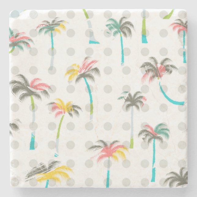 Porta-copo De Pedra Palmeiras 2 da aguarela (Frente)