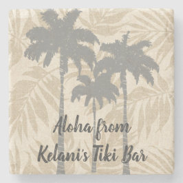 Porta-copo De Pedra Palmeiras Areca Havaianas Tropicais Vintage Coorde