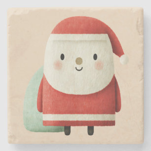 Porta-copo De Pedra Papai Noel Minimalista Fofo