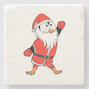 Porta-copo De Pedra Papai Noel Pinguim Pronta para o Natal