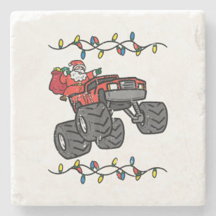 Porta-copo De Pedra Papais noeis de Natal Monster Truck Boys Toddler Y