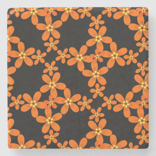 Porta-copo De Pedra papel de parede retrô laranja 1970