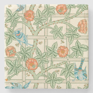 Porta-copo De Pedra Papel de Parede Vitoriano Treliça William Morris