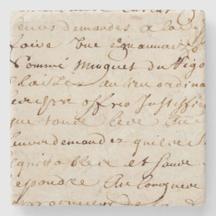 Porta-copo De Pedra papel de pergaminho francês do Grunge do roteiro