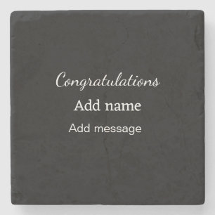 Porta-copo De Pedra Parabéns adicionam nome mensagem simples formando