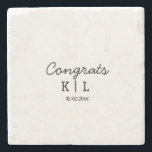 Porta-copo De Pedra Parabéns mínimos simples adicionar letras data mon<br><div class="desc">design</div>