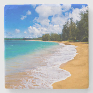Porta-copo De Pedra Paraíso de praia tropical, Havaí