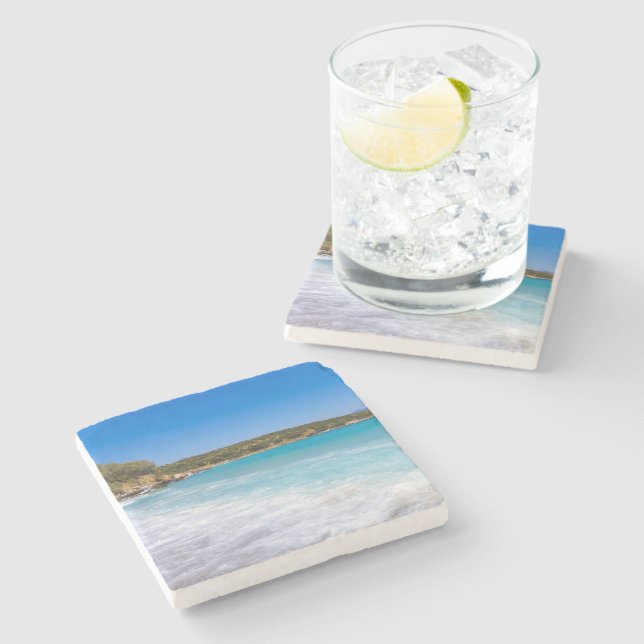 Porta-copo De Pedra Paraíso Tropical de Praia Exótica (Lateral)