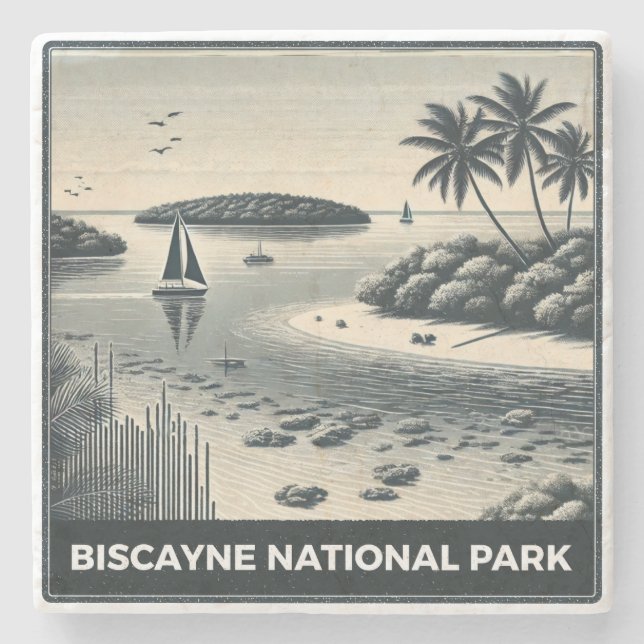 Porta-copo De Pedra Parque Nacional Biscayne (Frente)