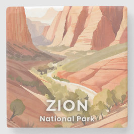 Porta-copo De Pedra Parque Nacional de Zion | Aquarela de Viagem do Va