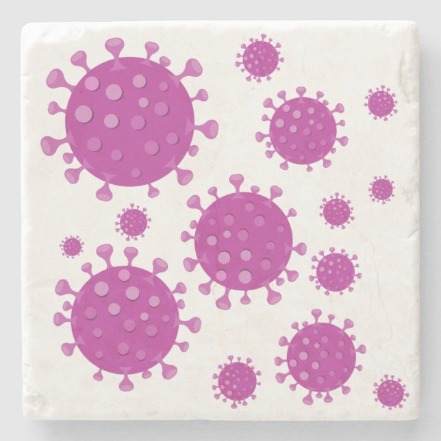Porta-copo De Pedra Partícula Viral Roxa (Frente)