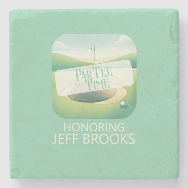 Porta-copo De Pedra Partido Verde do Tema Golf (Frente)