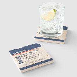 Porta-copo De Pedra Passagem de embarque - Azul e Vermelho