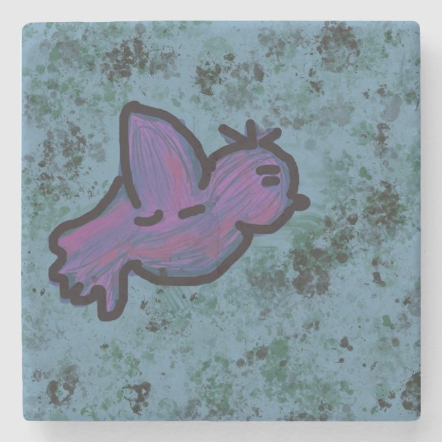 Porta-copo De Pedra Pássaro (Frente)