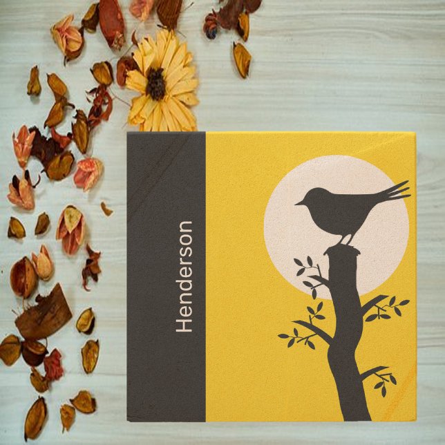 Porta-copo De Pedra Pássaro bonito amarelo e preto (Criador carregado)