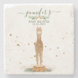 Porta-copo De Pedra Pastel Color Watercolor Alpaca Baby shower